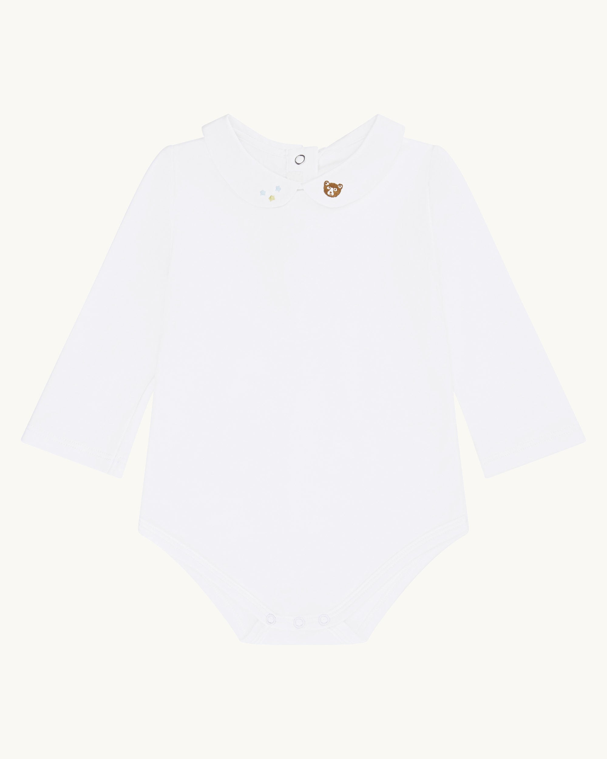Little Bear Embroidered Collar Onesie