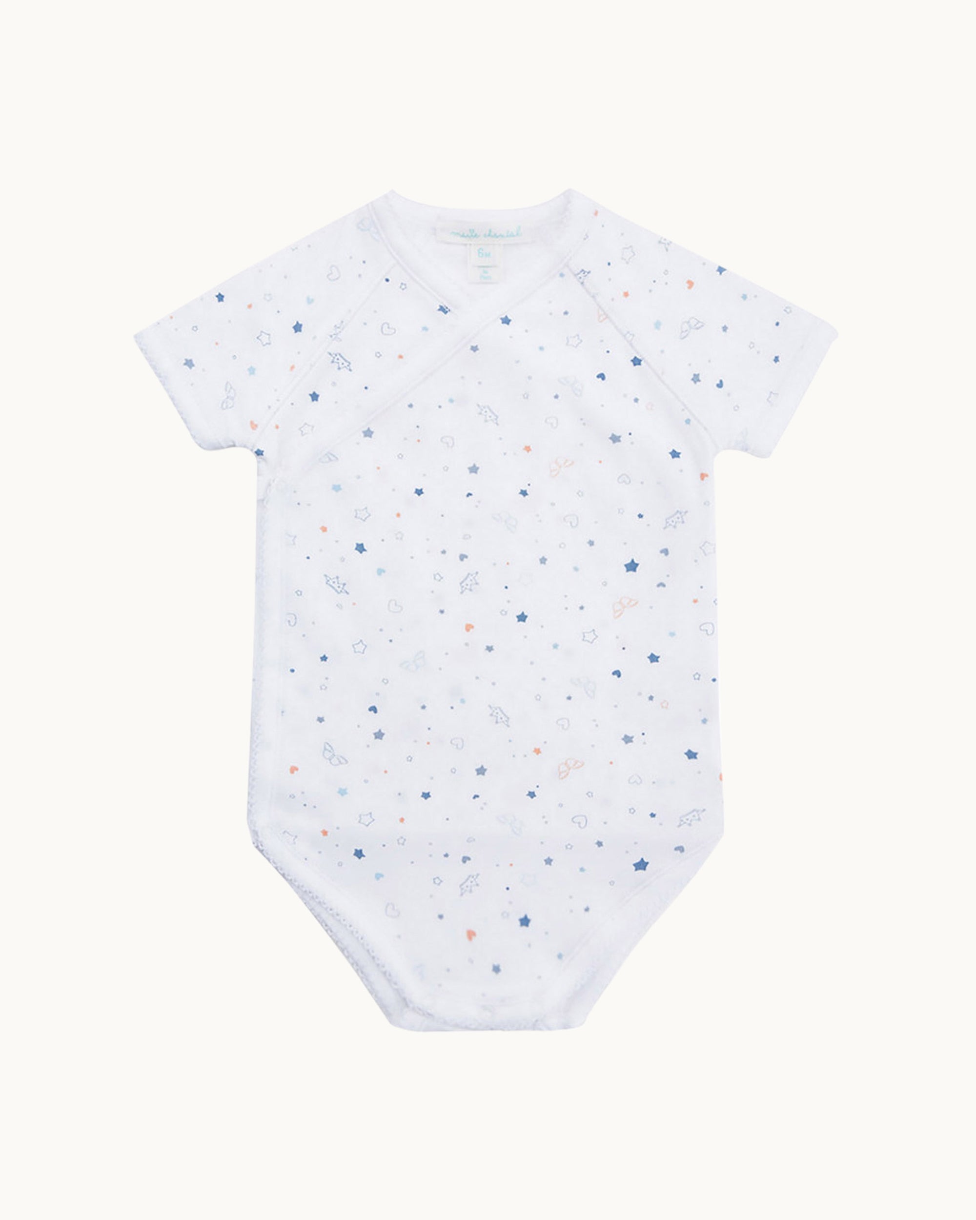 Star & Crown Pima Cotton Wrap Onesie - Blue