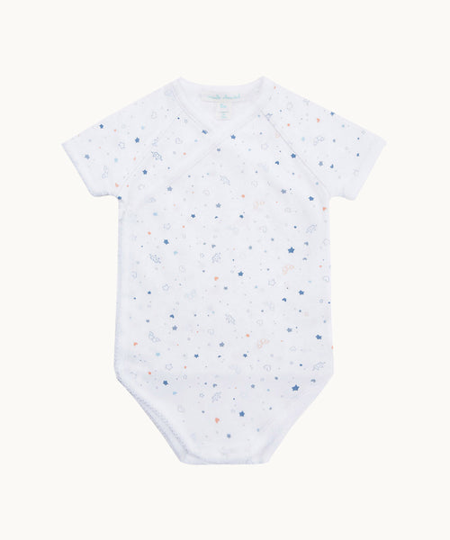 Star & Crown Pima Cotton Wrap Onesie - Blue