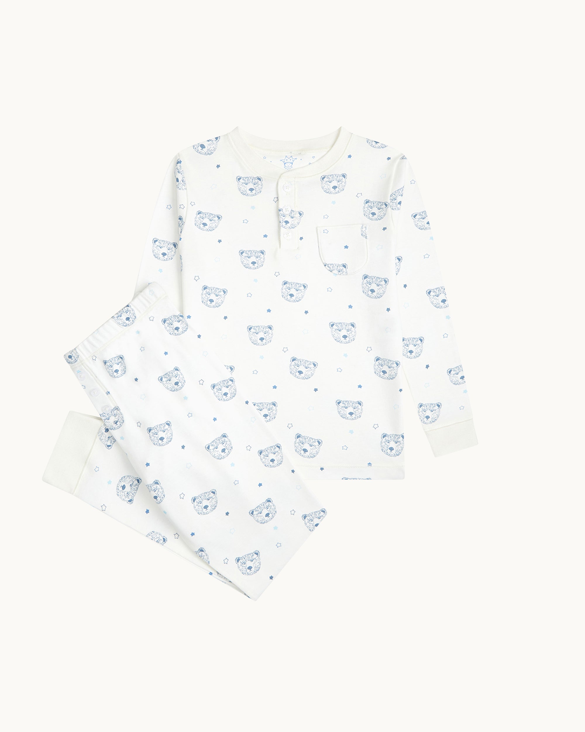 Bear Print Pyjama - Child Blue