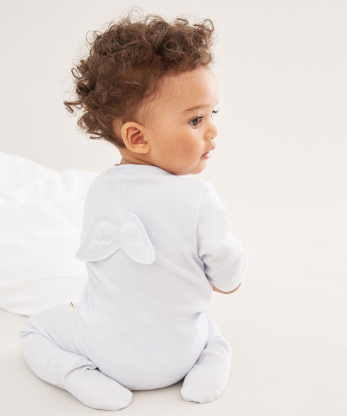Angel Wing™ Pointelle Sleepsuit - Blue