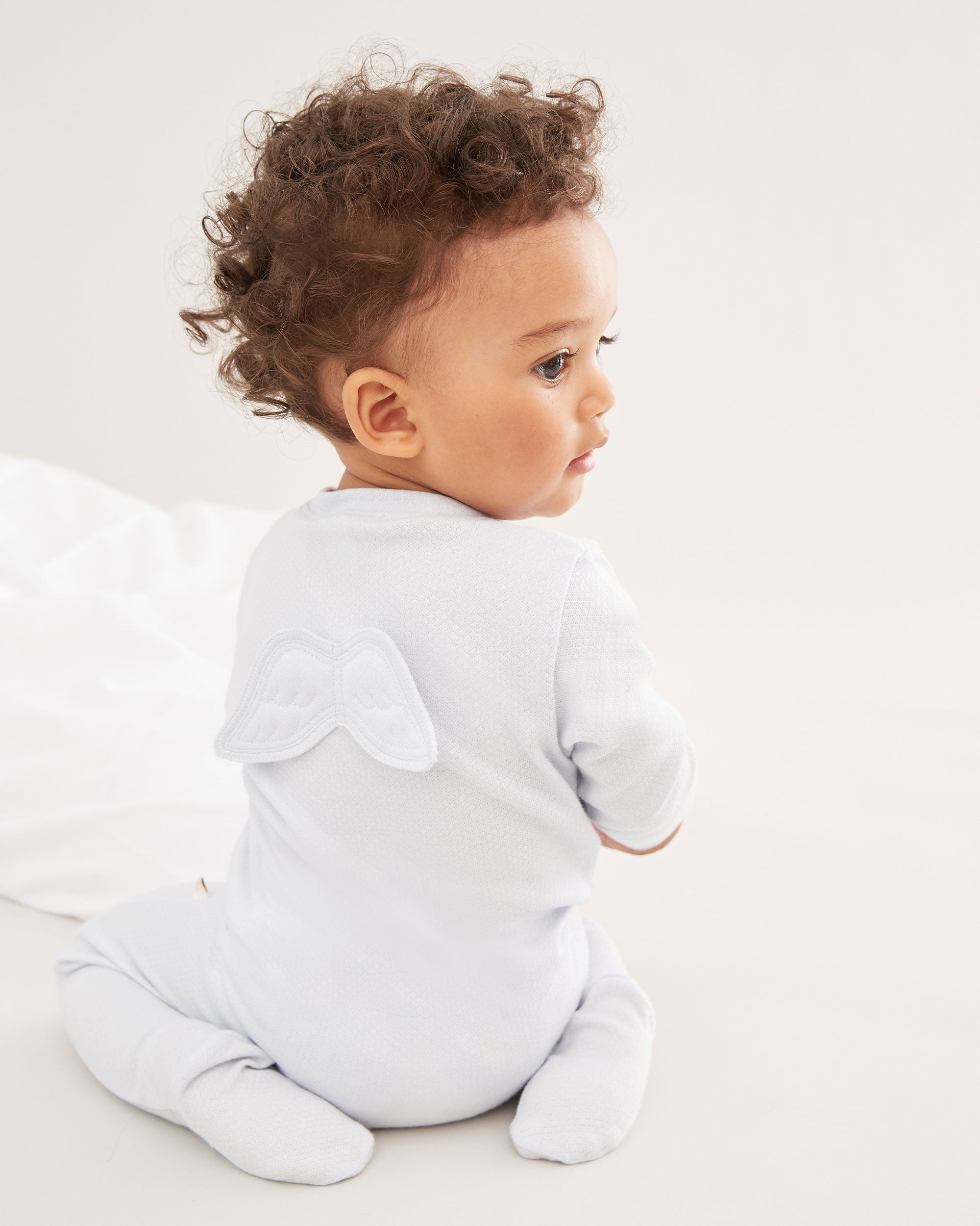 Angel Wing™ Pointelle Sleepsuit - Blue