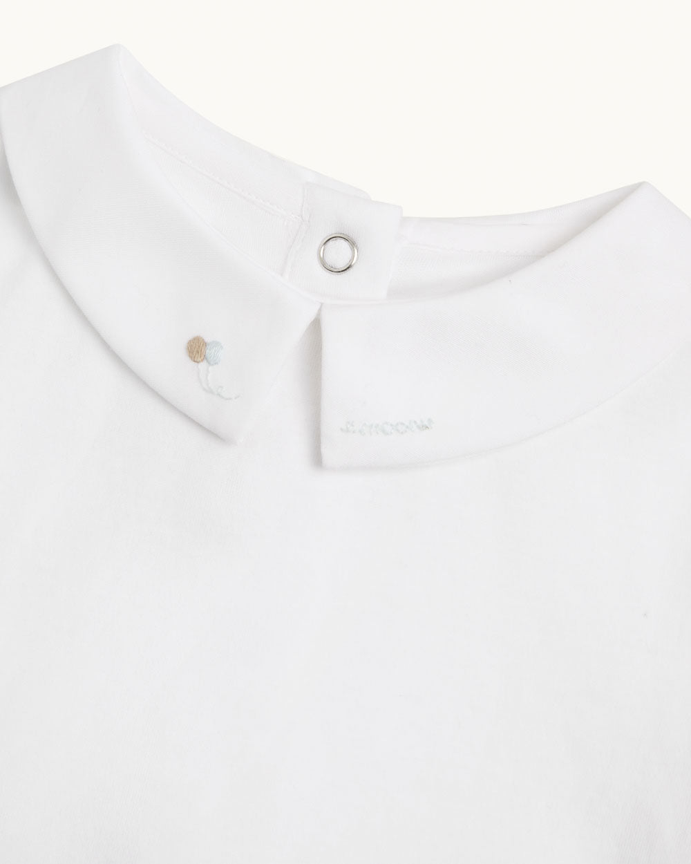 Aubrey Race Car Embroidered Collar Short Sleeve Onesie