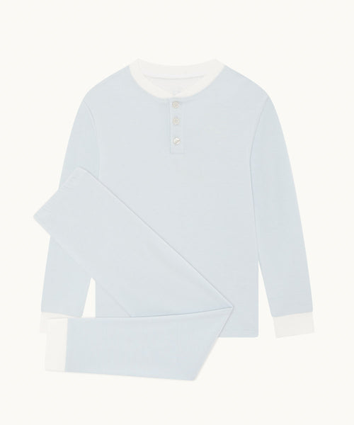 Derek Stripe Child Pyjama Two Piece Set  - Blue