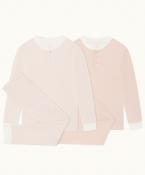 Derek Stripe Child Pyjama Two Piece Set  - Pink