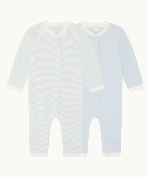 Dalton Stripe Romper 2 Piece Set - Blue