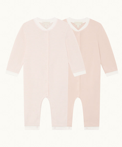 Dalton Stripe Romper 2 Piece Set - Pink