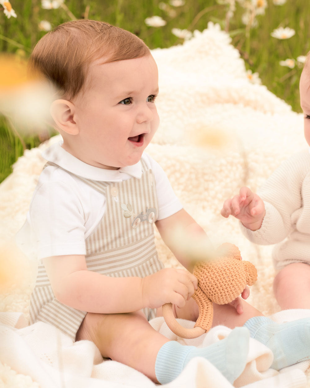 Alfie Stripe Race Car Baby Dungaree