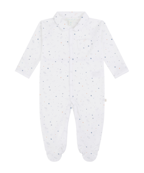 Star & Crown Sleepsuit - Blue