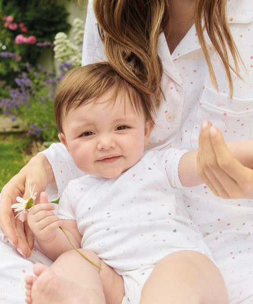 Star & Crown Pima Cotton Wrap Onesie - Blue