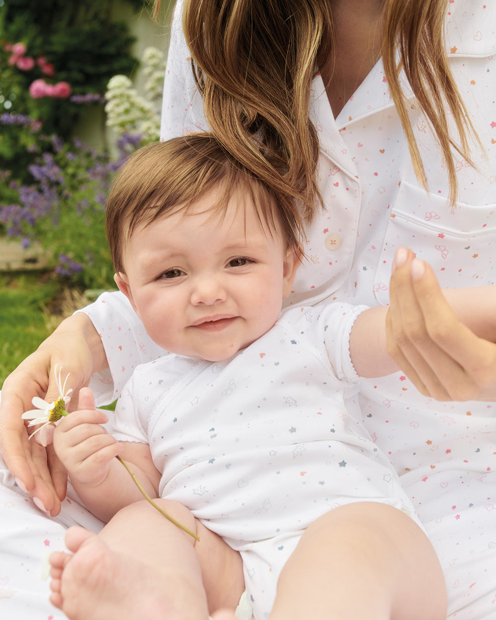 Star & Crown Pima Cotton Wrap Onesie - Blue