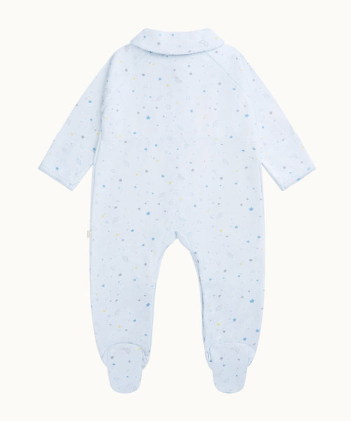 Star & Crown Organic Cotton Sleepsuit - Blue