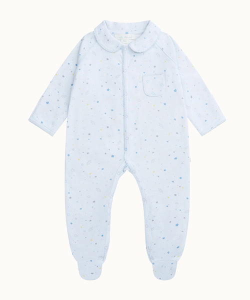 Star & Crown Organic Cotton Sleepsuit - Blue