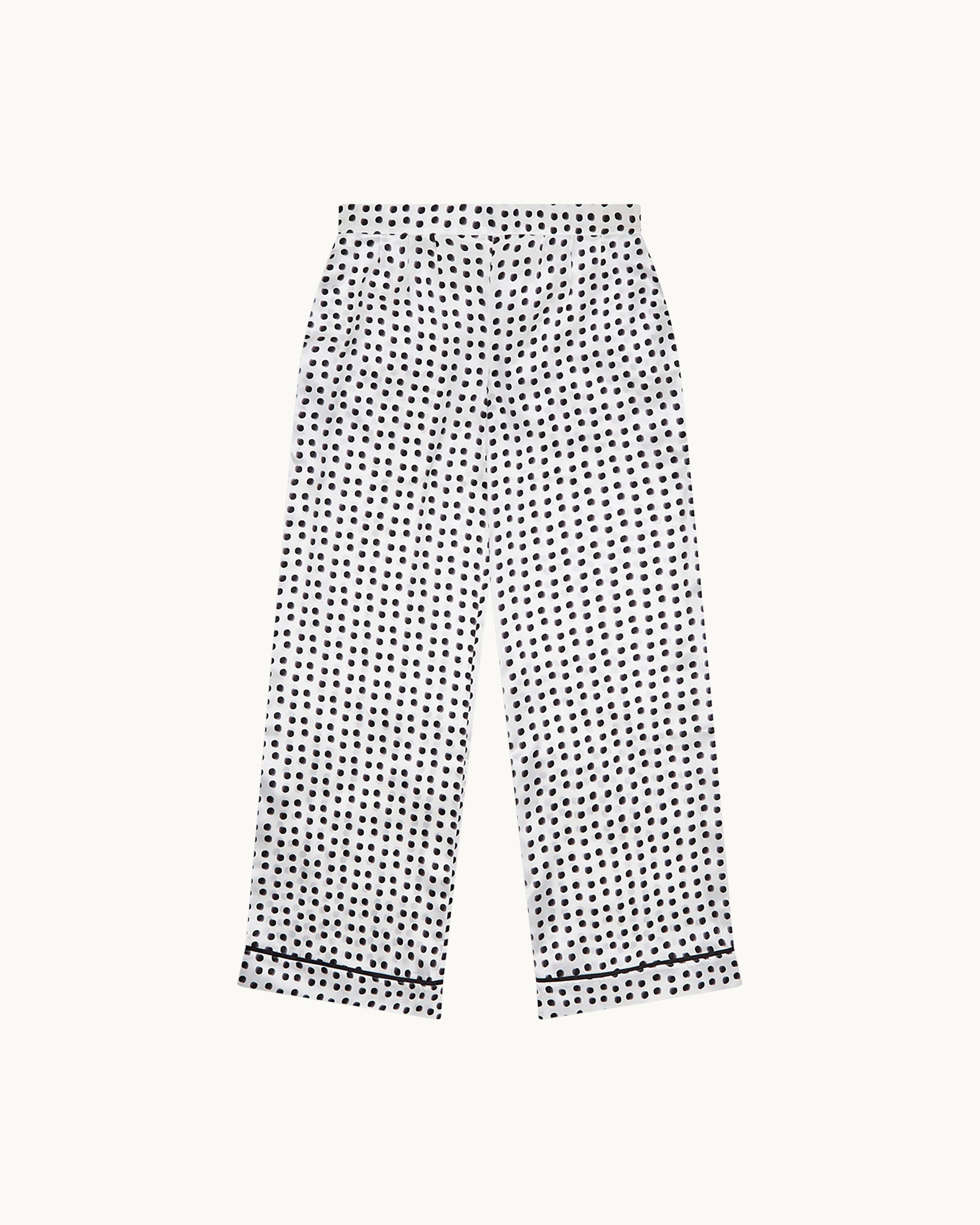 Silk Polka Dot Pyjama - Adult Ivory