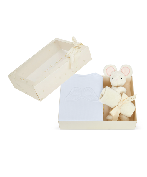 Sleep & Snuggle Pointelle Angel Wing Gift Set - Blue