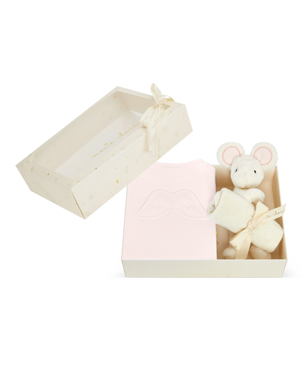 ノースアメリカンベア Muffy Candy C’angel・Lulu セット Sleep & Snuggle Pointelle Angel Wing Gift Set - Pink | Marie-Chantal