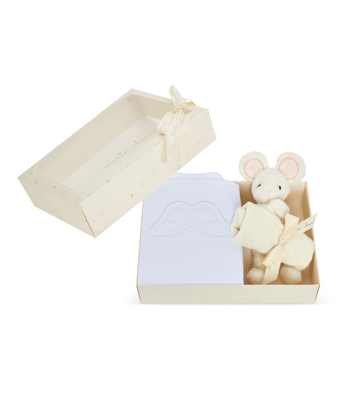 Sleep & Snuggle Velour Angel Wing Gift Set - Blue