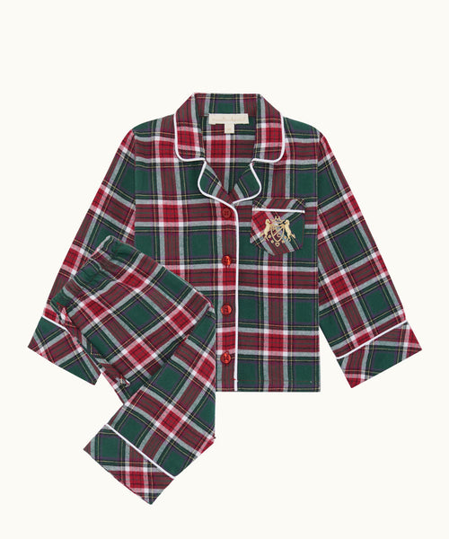 Charles Tartan Baby Pyjama - Holly Green