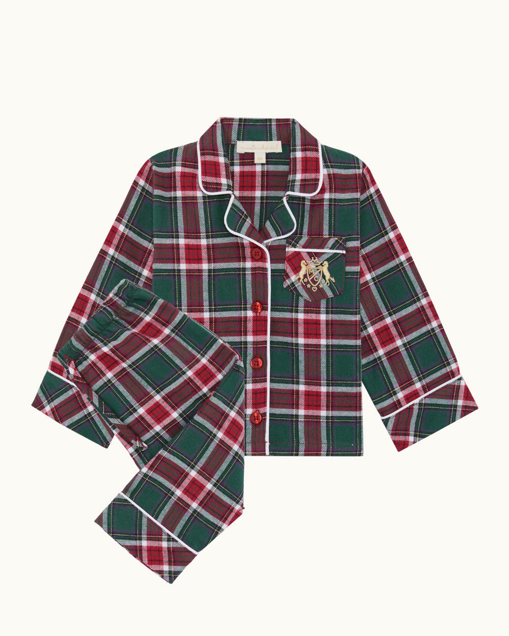 Charles Tartan Baby Pyjama - Holly Green