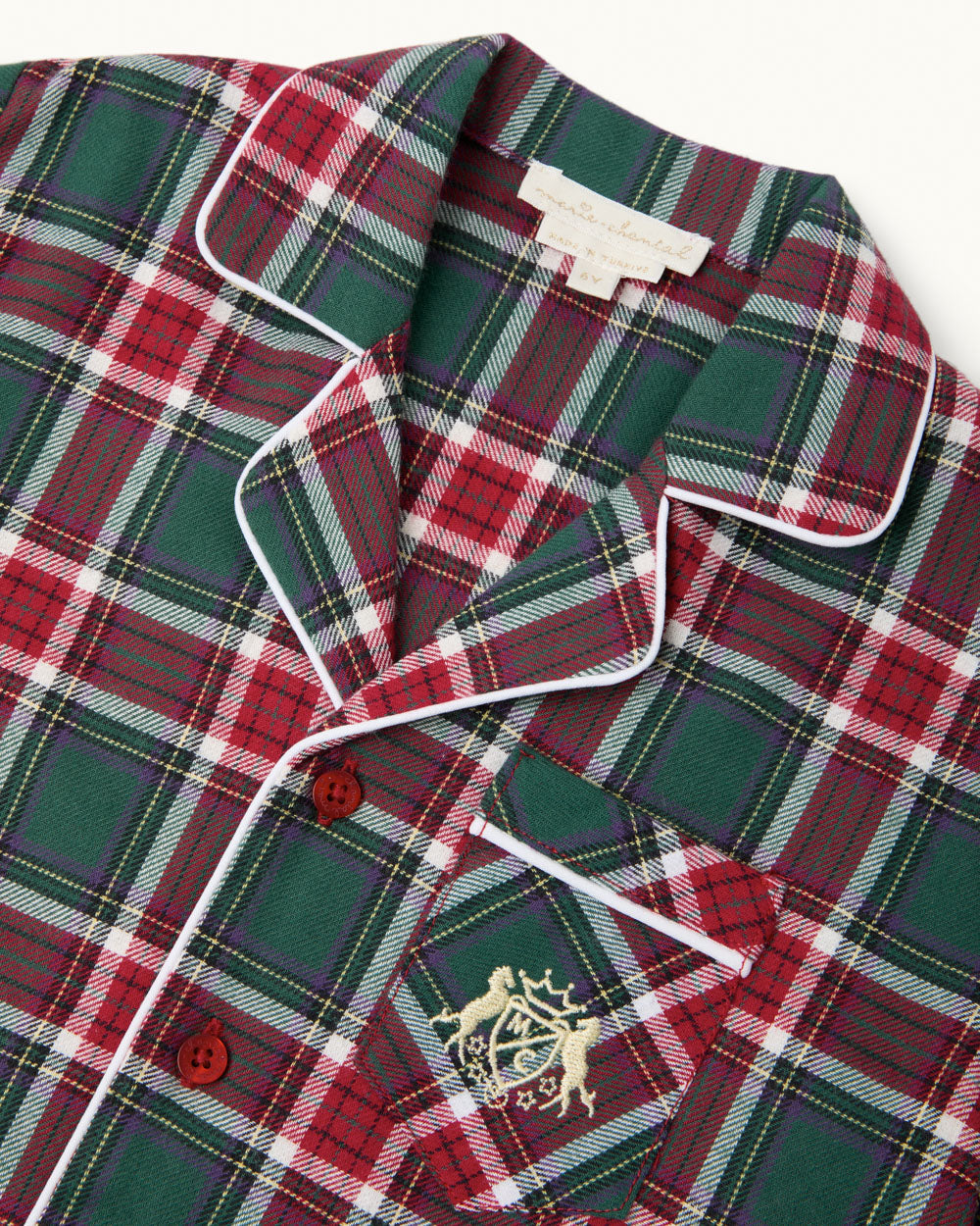 Charles Tartan Child Pyjama - Holly Green