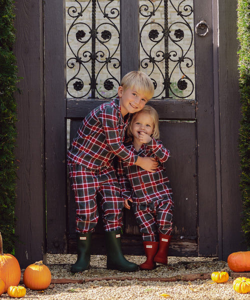 Charles Tartan Child Pyjama - Holly Green