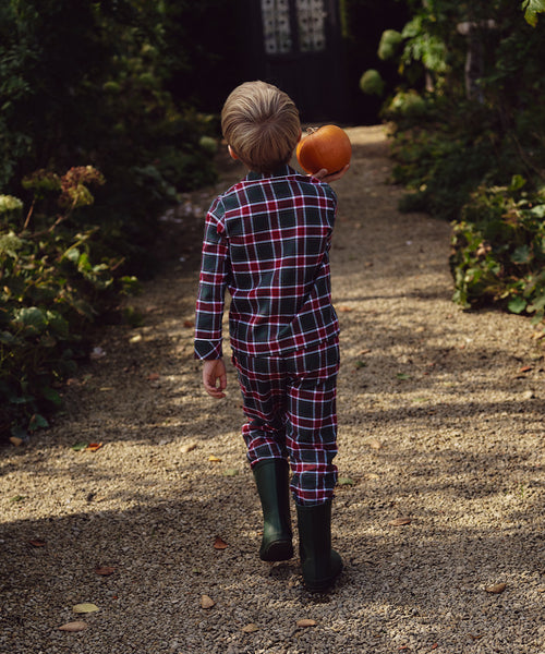 Charles Tartan Child Pyjama - Holly Green