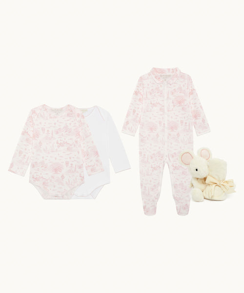 Toile De Jouy New Baby Gift Set - Pink