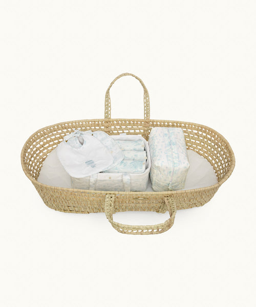 Toile De Jouy First Baby Basket Gift Set - Blue
