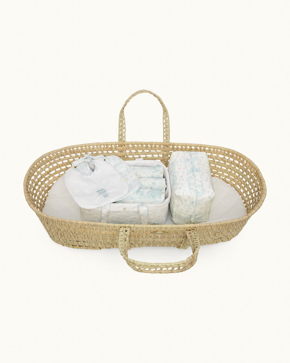 Toile De Jouy First Baby Basket Gift Set - Blue