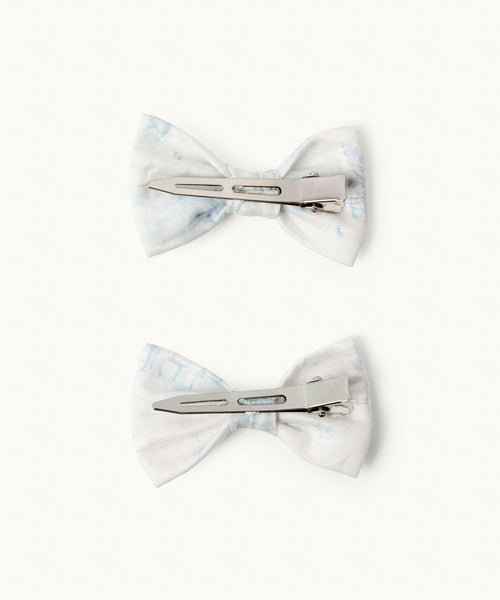 Dakota Toile De Jouy Hair Clips Two Pack - Blue