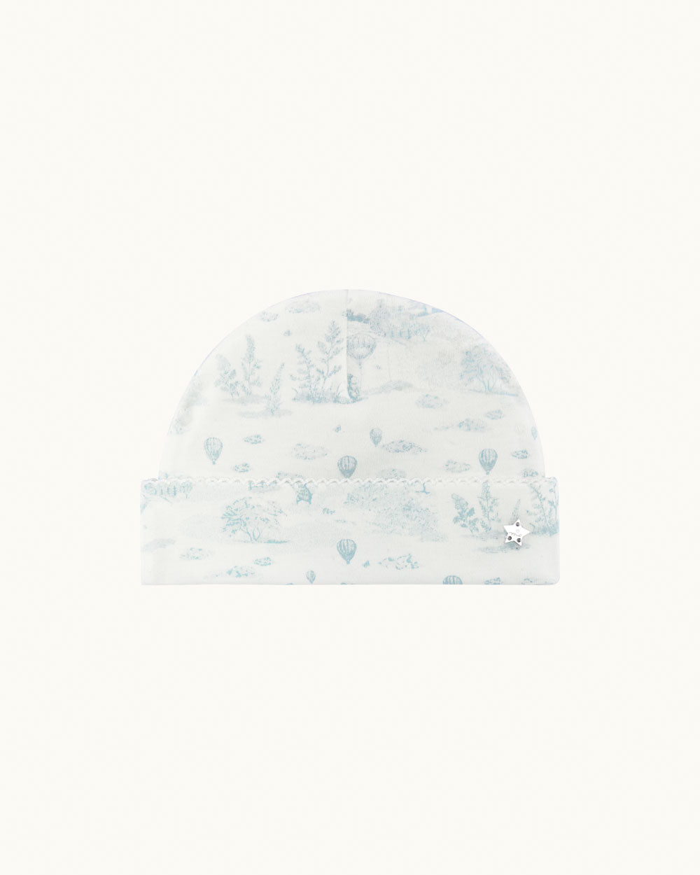 Delani Toile De Jouy Hat & Mittens Set - Blue