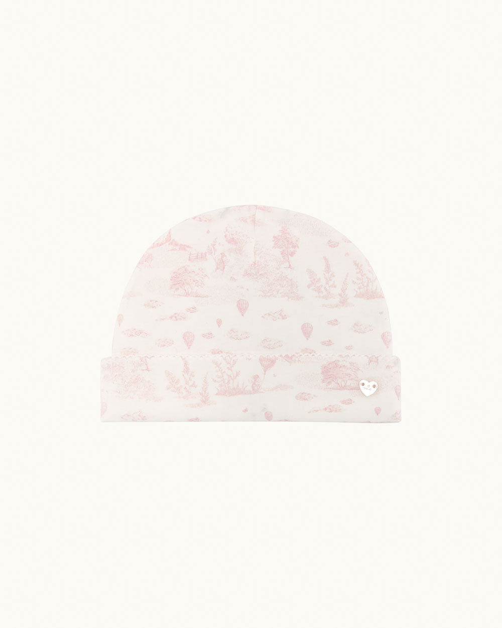 Delani Toile De Jouy Hat & Mittens Set - Pink