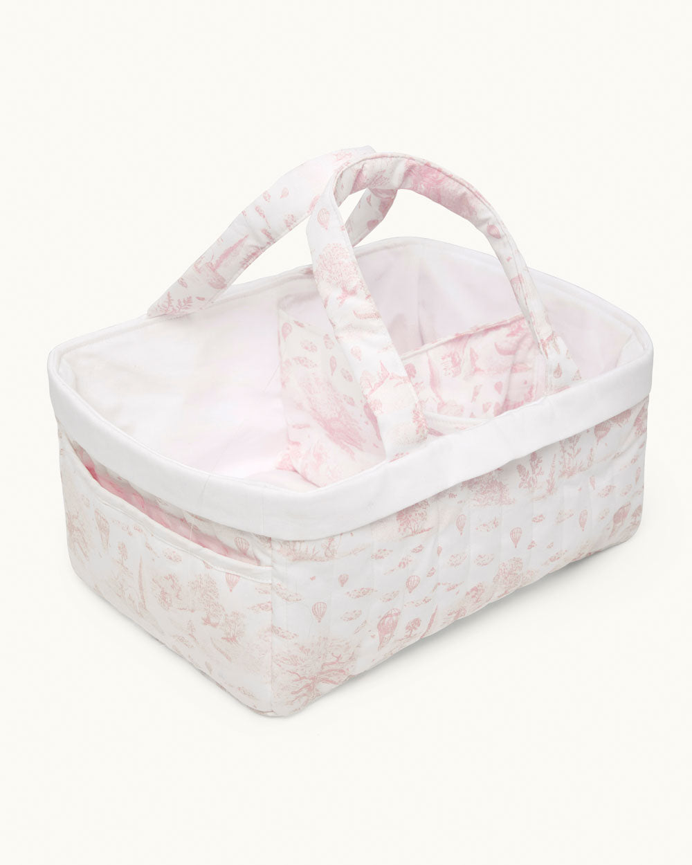 Dexter Toile De Jouy Nappy Caddy - Pink