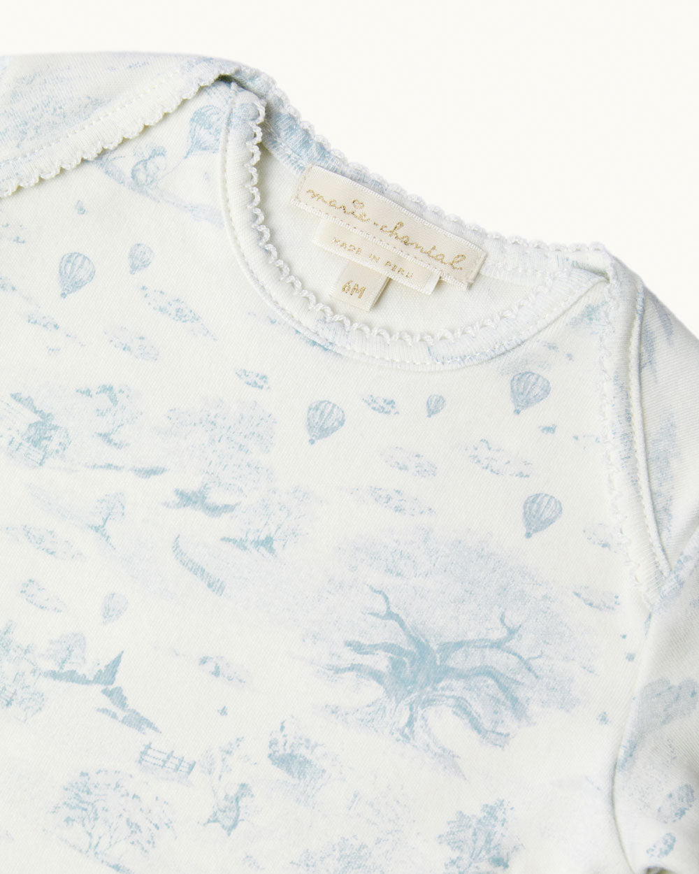 Dusty Toile De Jouy Two Pack Long Sleeve Onesies - Blue