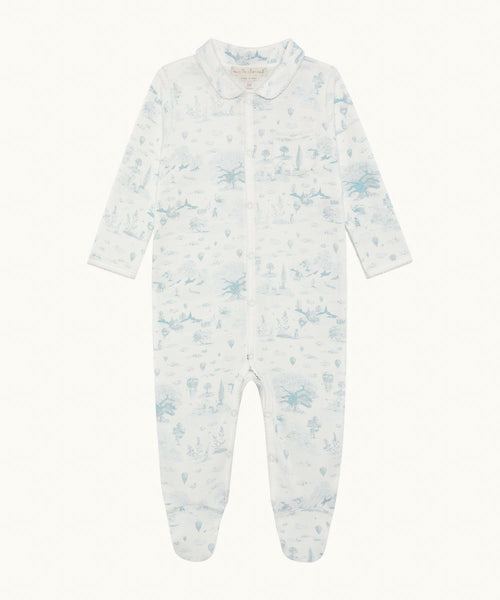 Charles Toile De Jouy Sleepsuit - Blue