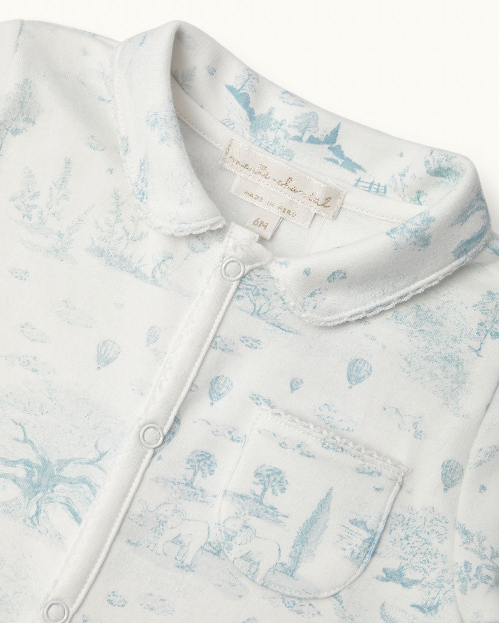 Charles Toile De Jouy Sleepsuit - Blue