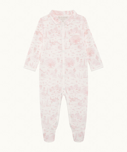 Charles Toile De Jouy Sleepsuit - Pink