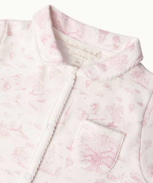 Charles Toile De Jouy Sleepsuit - Pink