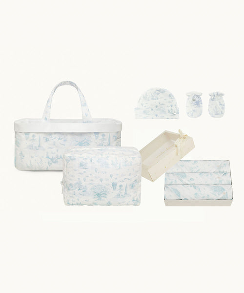 Toile De Jouy Newborn Essentials Gift Set - Blue