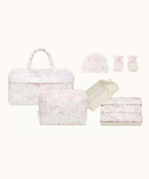 Toile De Jouy Newborn Essentials Gift Set - Pink