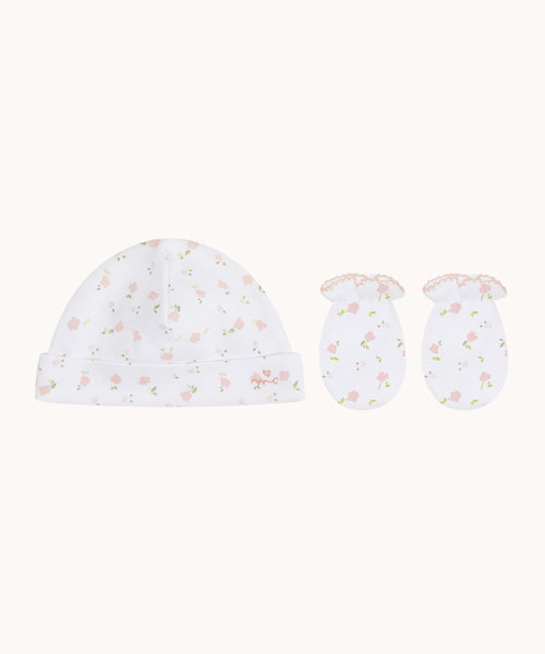 Bloom Wind Hat & Mittens Set - Pink